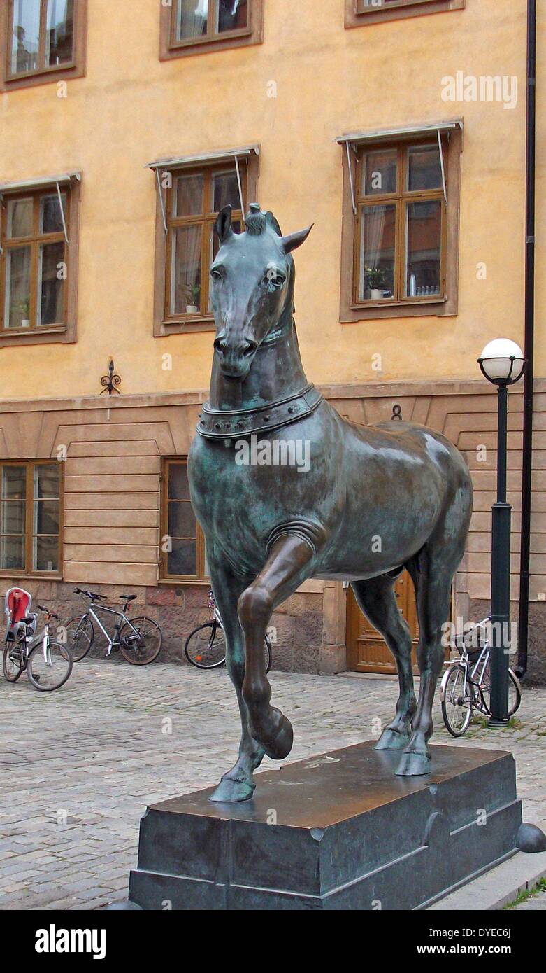 Sculpture of a Horse in Stockholm, Sweden. 2012-2013 Stock Photo