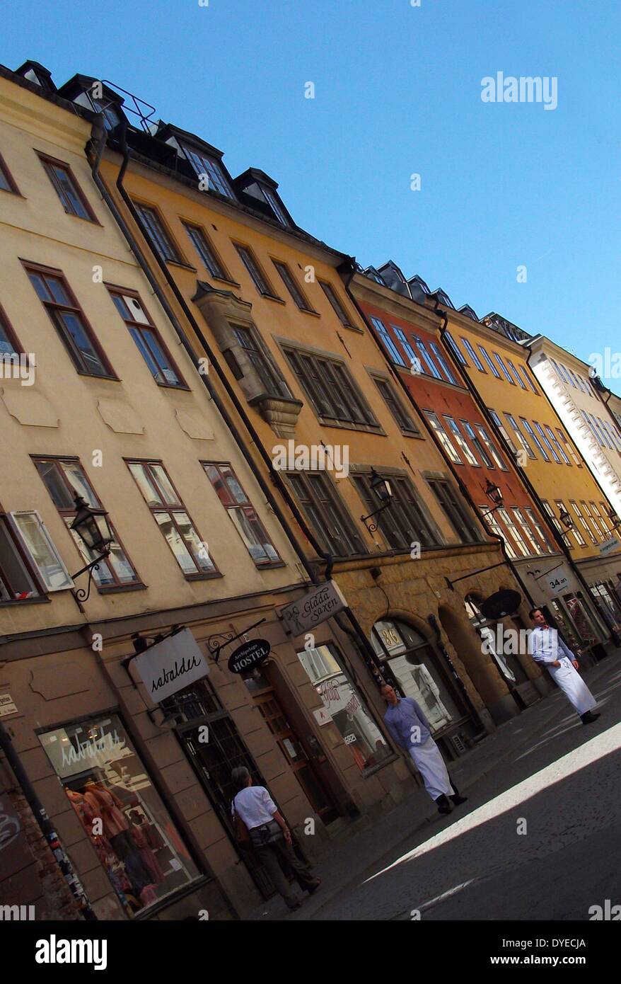 Street scene in the old city center, Stockholm, Sweden. 2012 Stock Photo