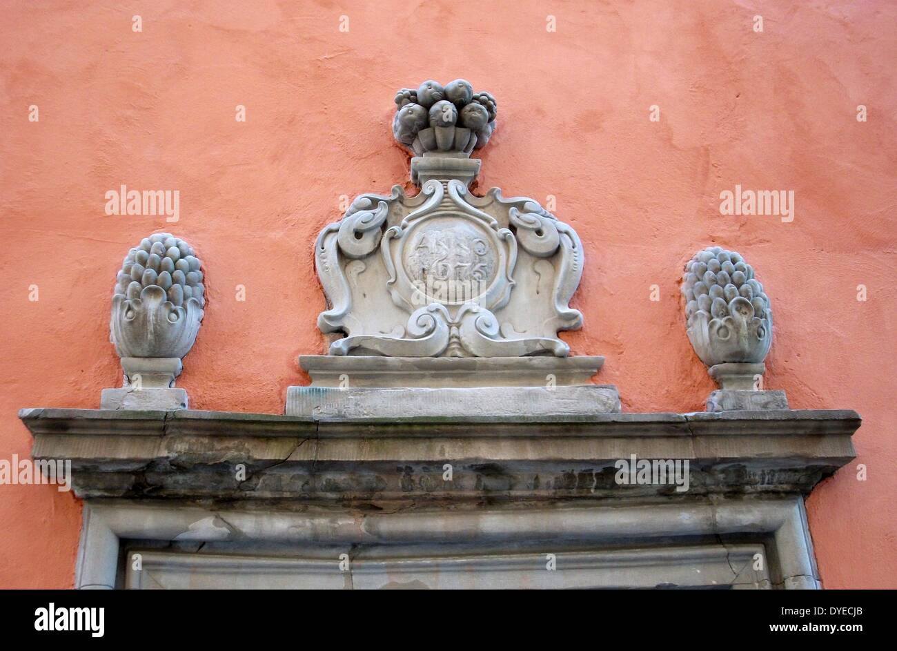 Architectural detail in the old city center, Stockholm, Sweden. 2012 Stock Photo