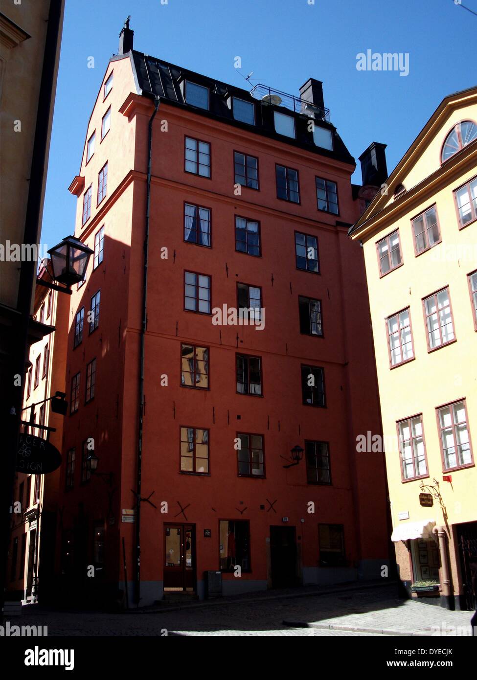 Street scene in the old city center, Stockholm, Sweden. 2012 Stock Photo