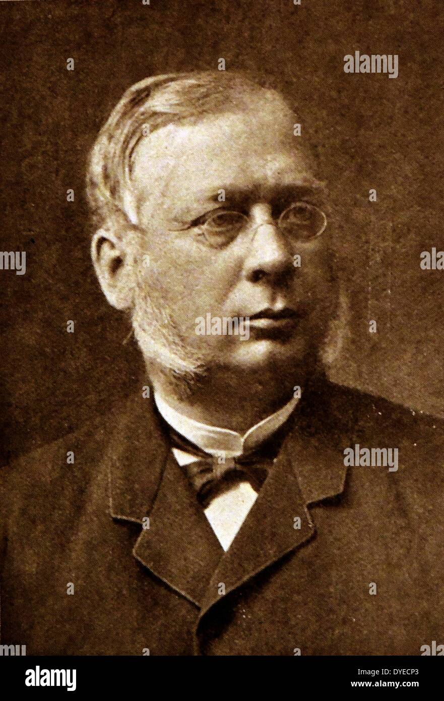 Illustration of Emil Stang (1834 - 1912). A Norwegian jurist and statesman. Dated 1880 Stock Photo