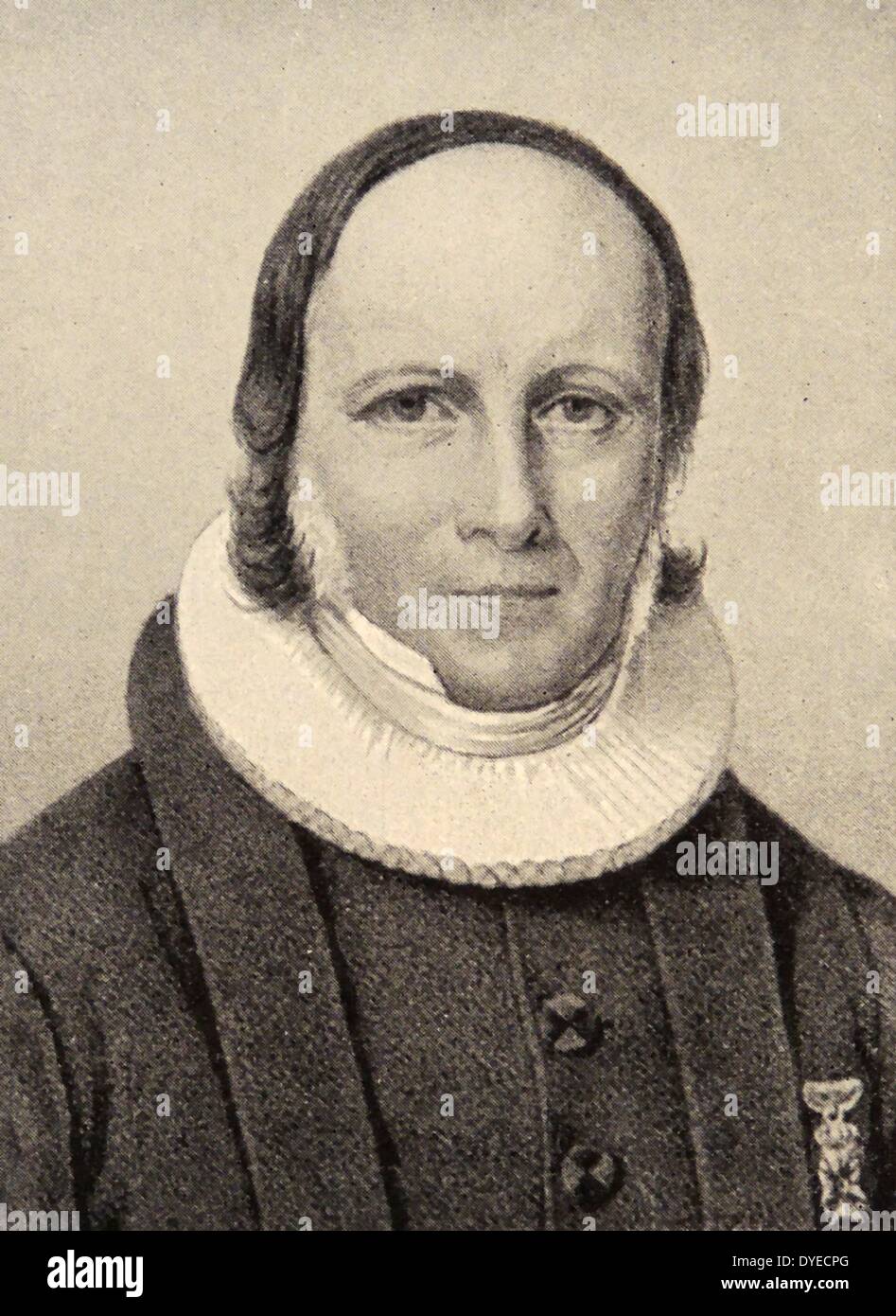 Illustration of Wilhelm Andreas Wexels, a Norwegian priest and author. Dated 1856 Stock Photo