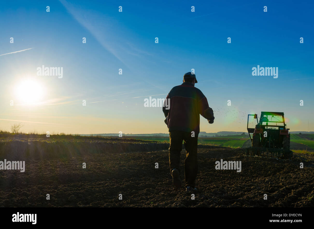 Farmer sowing seed hi-res stock photography and images - Alamy