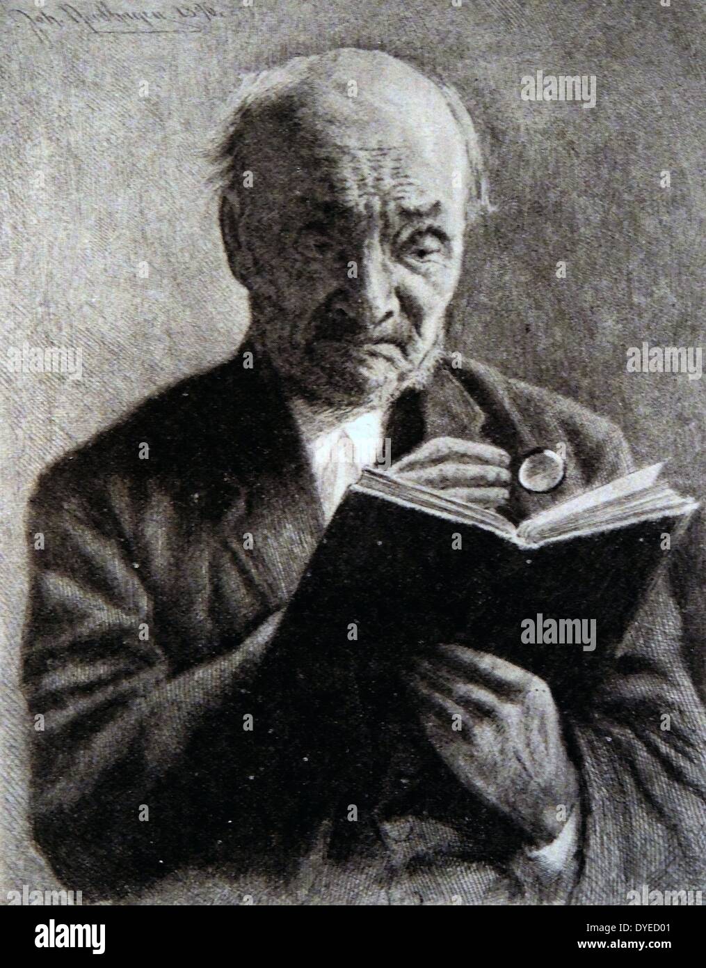 illustration-of-ivar-aasen-1813-1896-hi-res-stock-photography-and