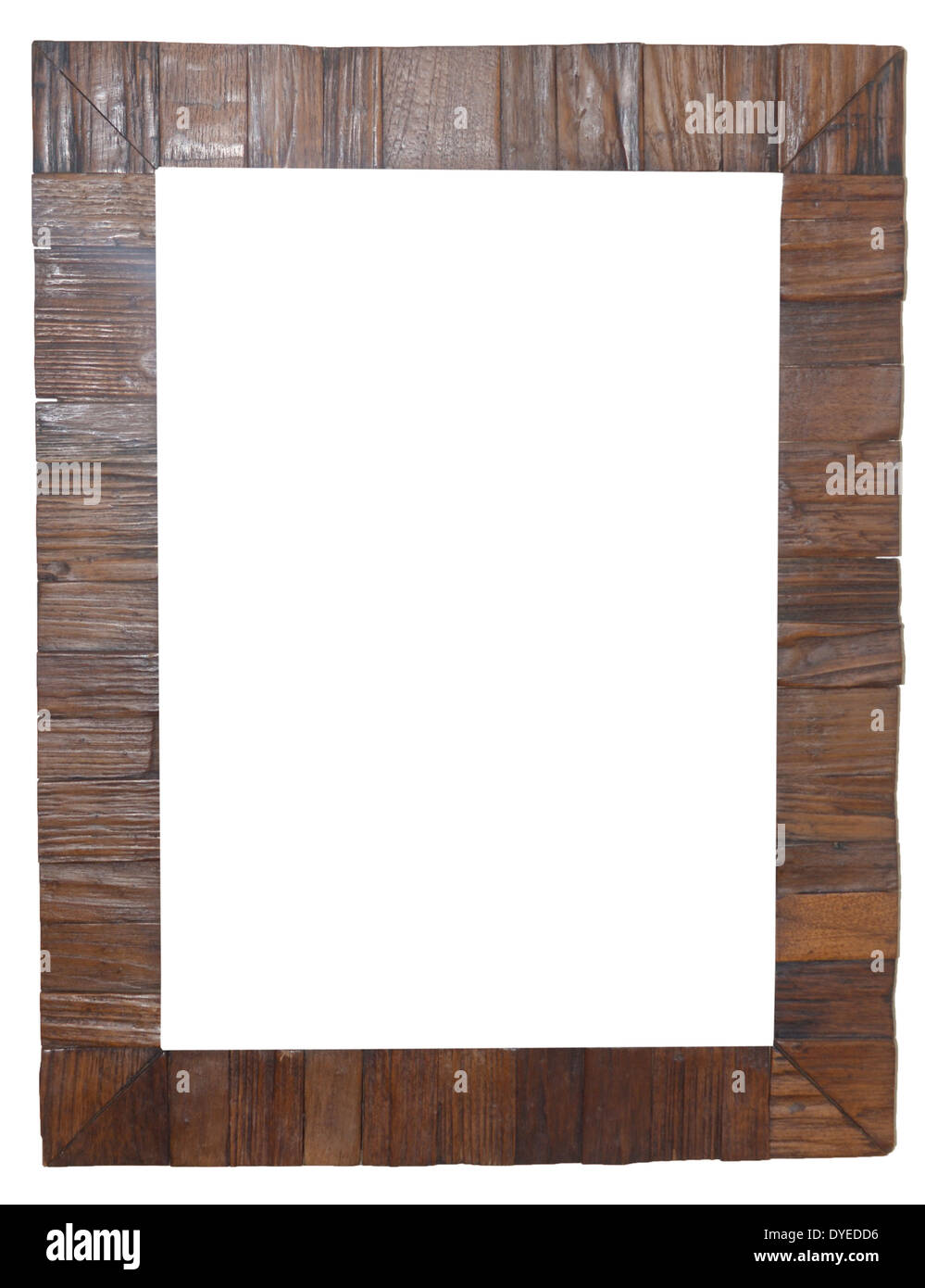 wooden frame isolated on white background Stock Photo - Alamy