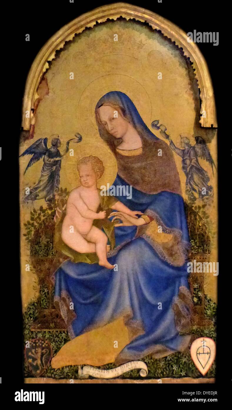 The Virgin and Child with Angels 1428 A.D. Stock Photo