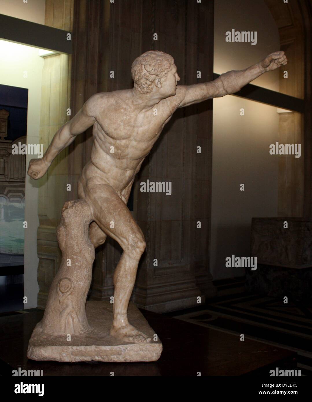 Marble Statue of Borghese Gladiator 100 B.C. Stock Photo