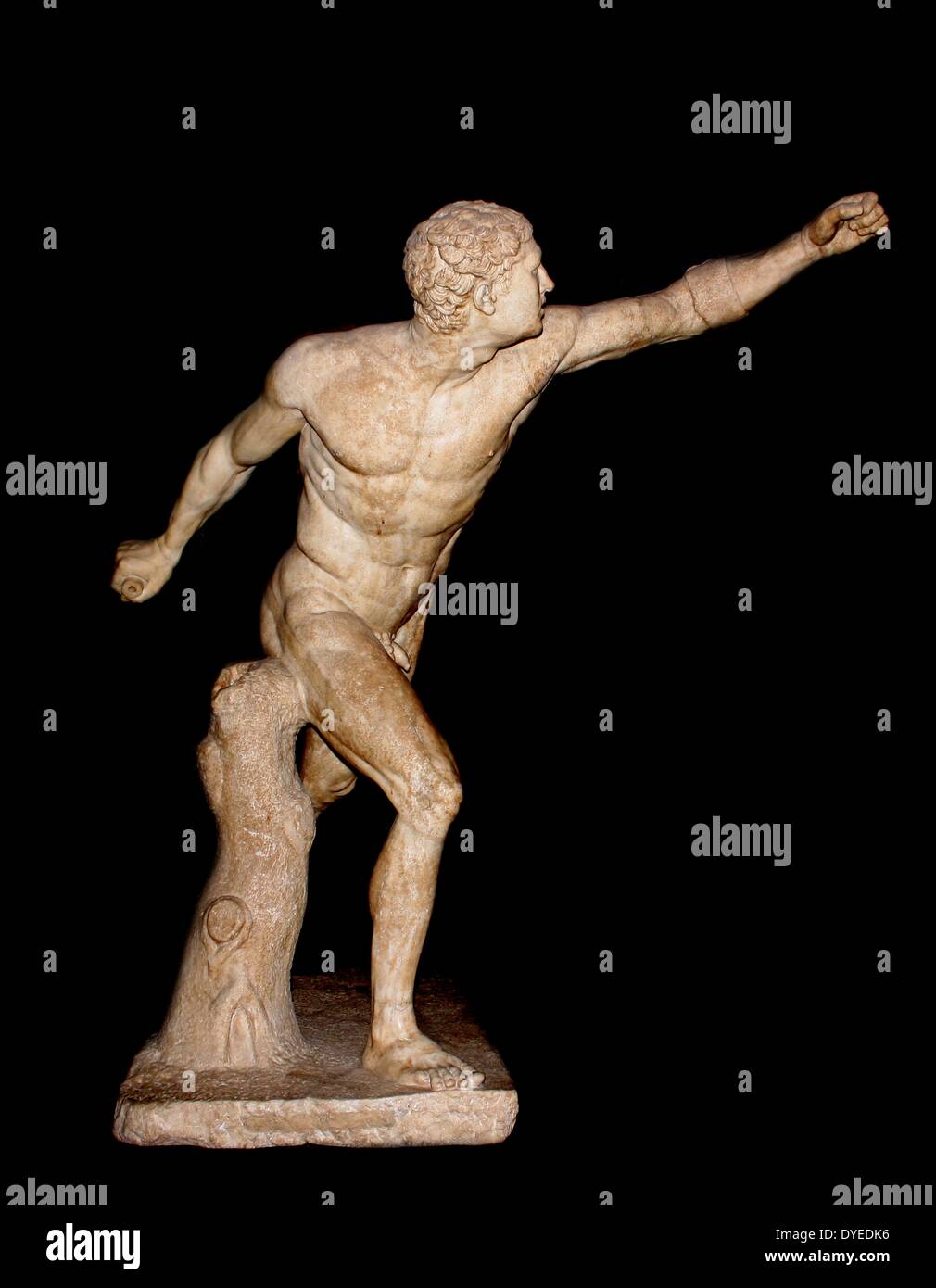 Marble Statue of Borghese Gladiator 100 B.C. Stock Photo