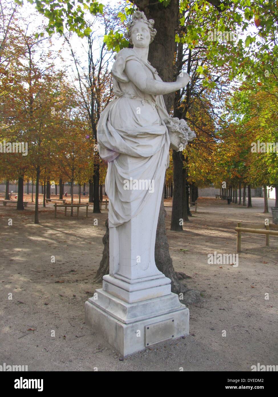 Statue of Pomona in the Tuileries Garden 2013. Roman Goddess of Abundance. Stock Photo