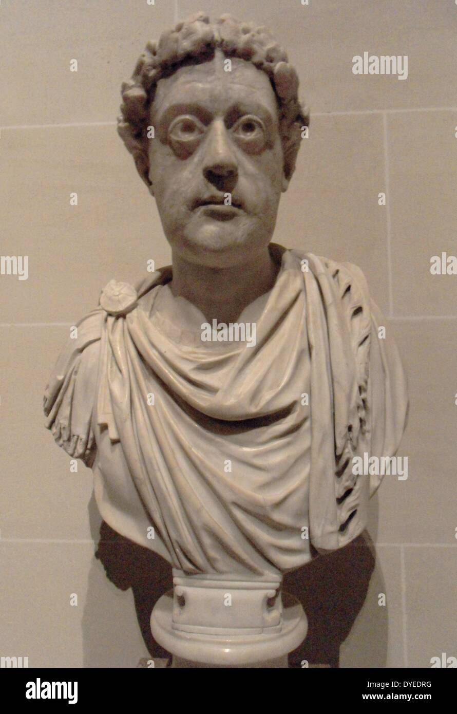 Marble Bust of Roman Emperor Leo 457 A.D. Stock Photo