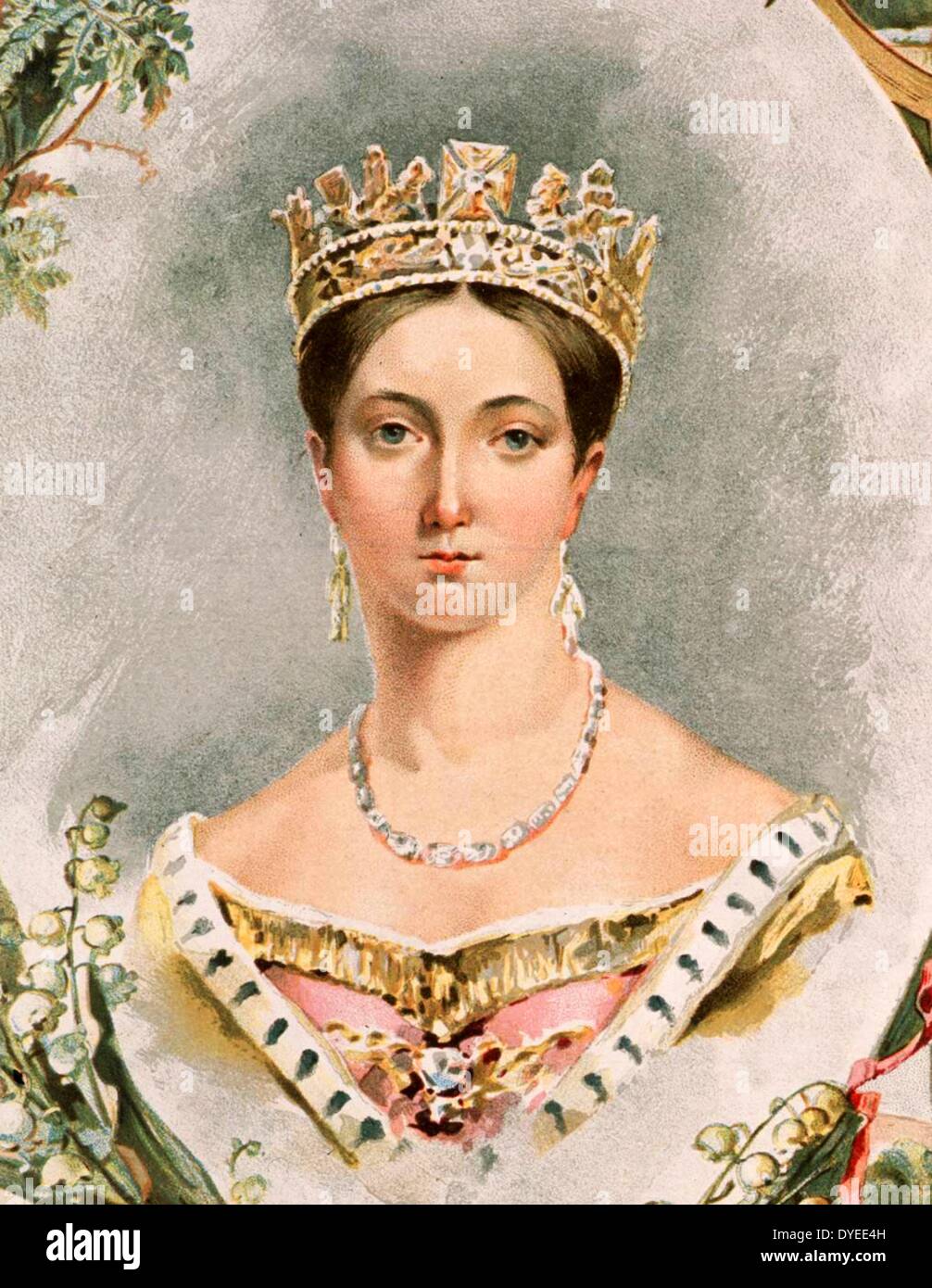 Portrait of Queen Victoria for her Golden Jubilee in 1887 A.D. Stock Photo