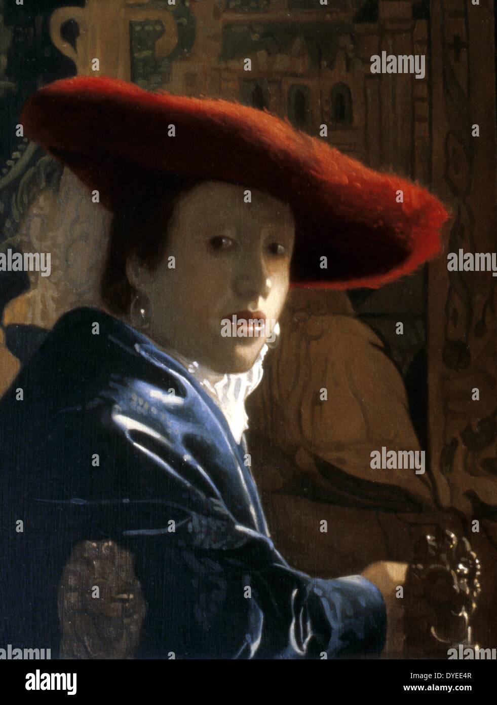 The girl with the red hat vermeer hires stock photography and images