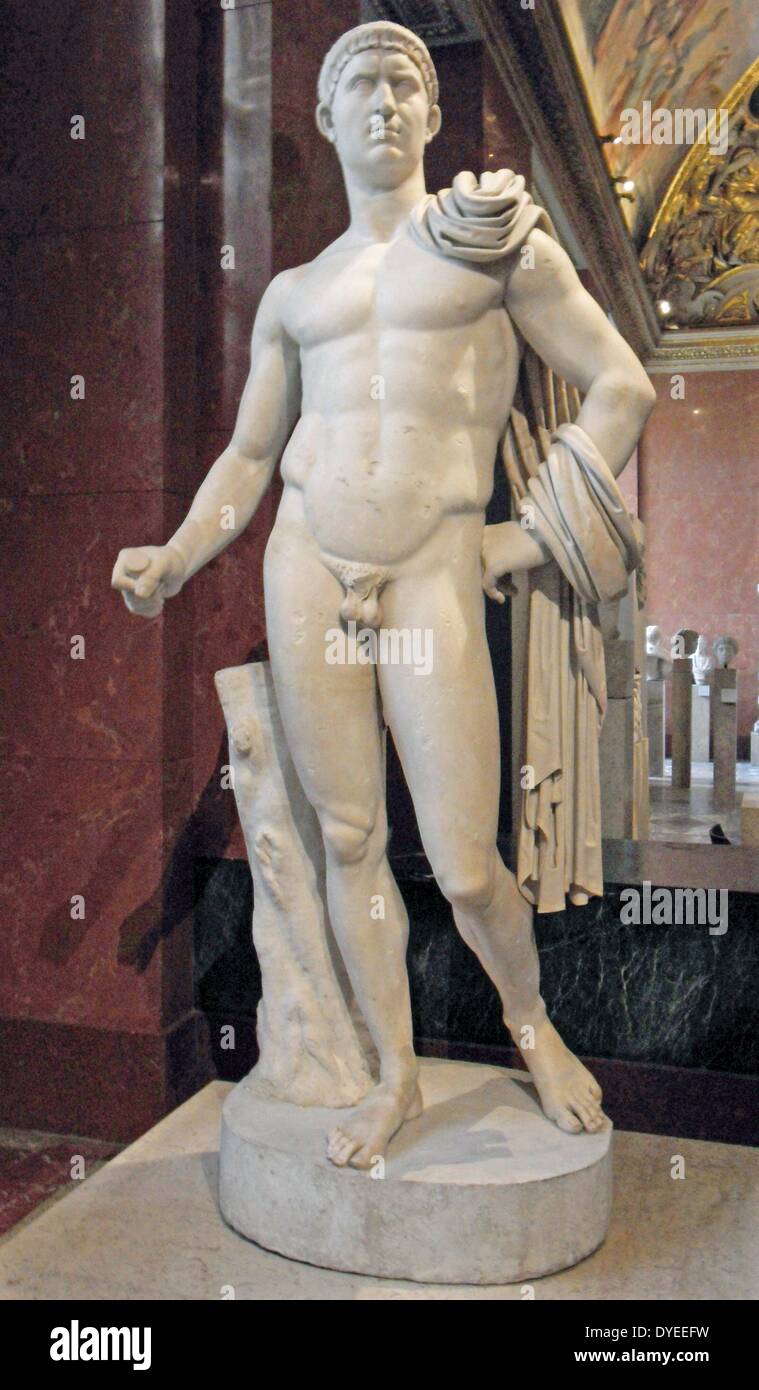 Marble Statue of Emperor Titus 80 A.D. Stock Photo