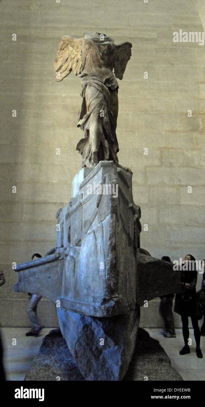 The Winged Victory of Samothrace 190 B.C. Marble sculpture of the Greek Goddess Nike Stock Photo