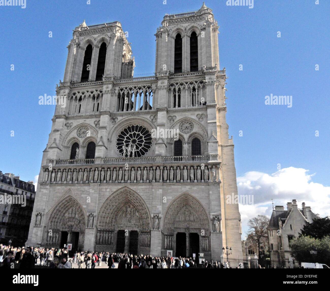 View of Cathedral Notre-Dame 2013. Catholic Cathedral built in French Gothic Architecture in 1862 Stock Photo