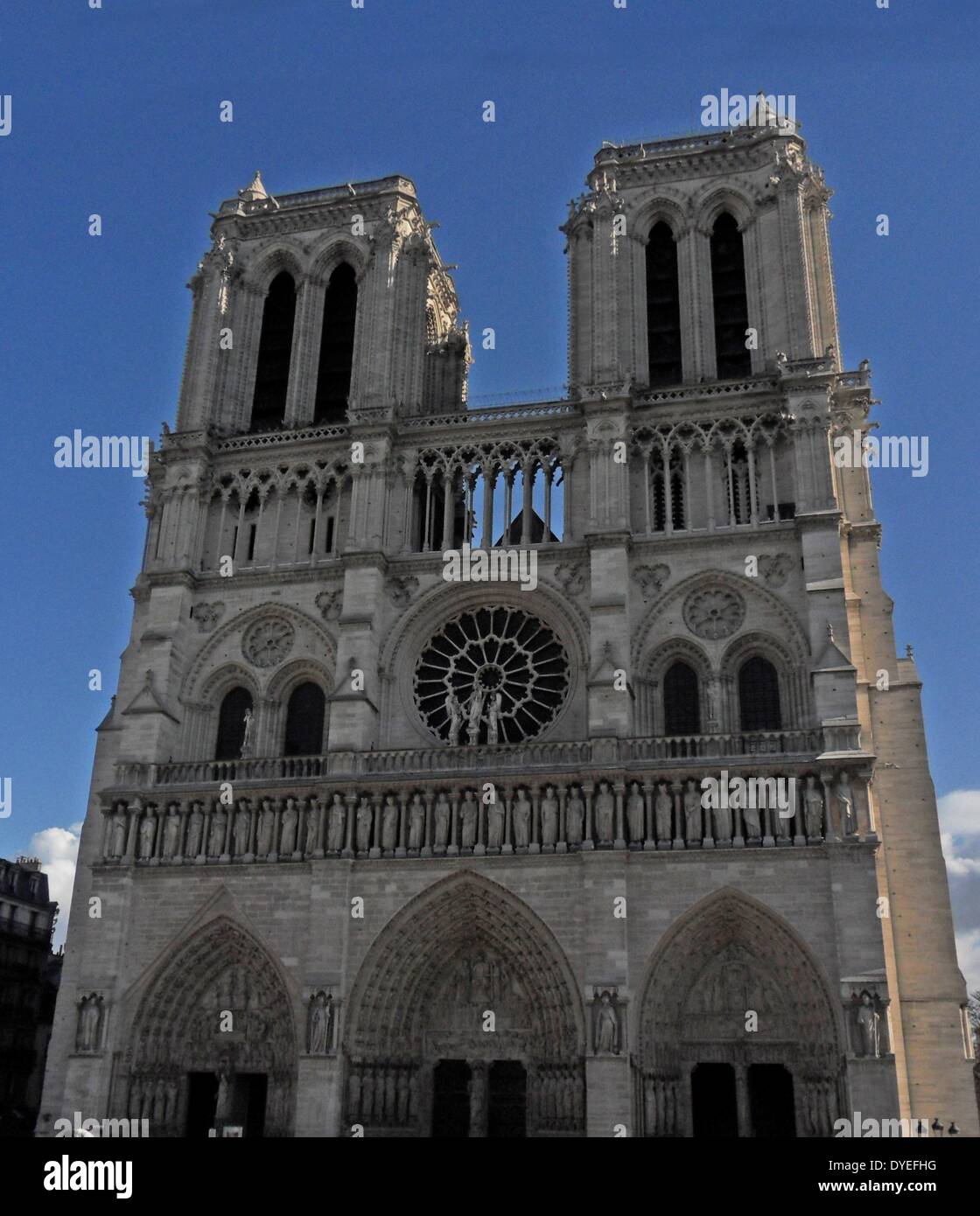 View of Cathedral Notre-Dame 2013. Catholic Cathedral built in French Gothic Architecture in 1864 Stock Photo