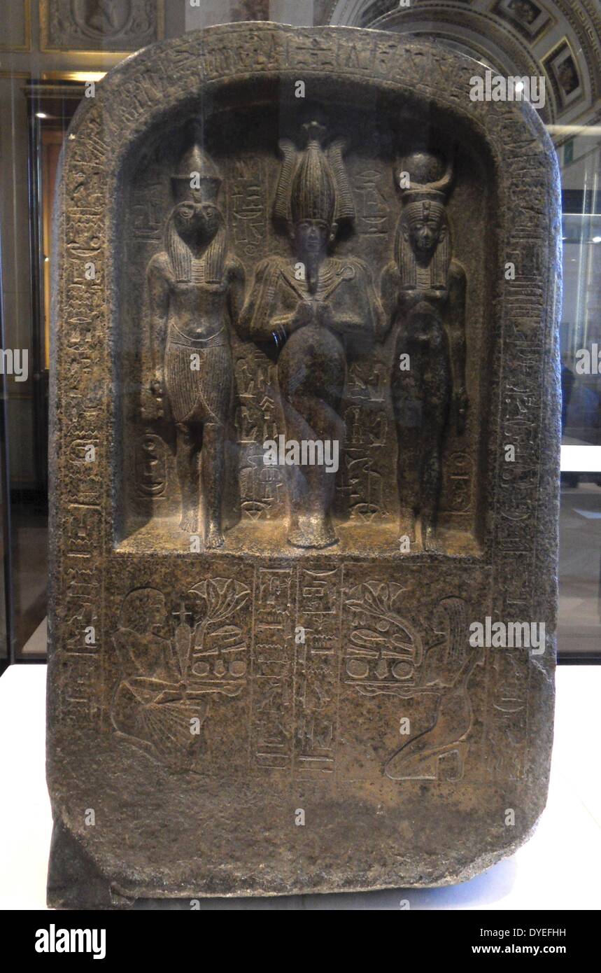 Gods of Abydos: Osiris, Horus and Isis 1294 B.C. Stock Photo