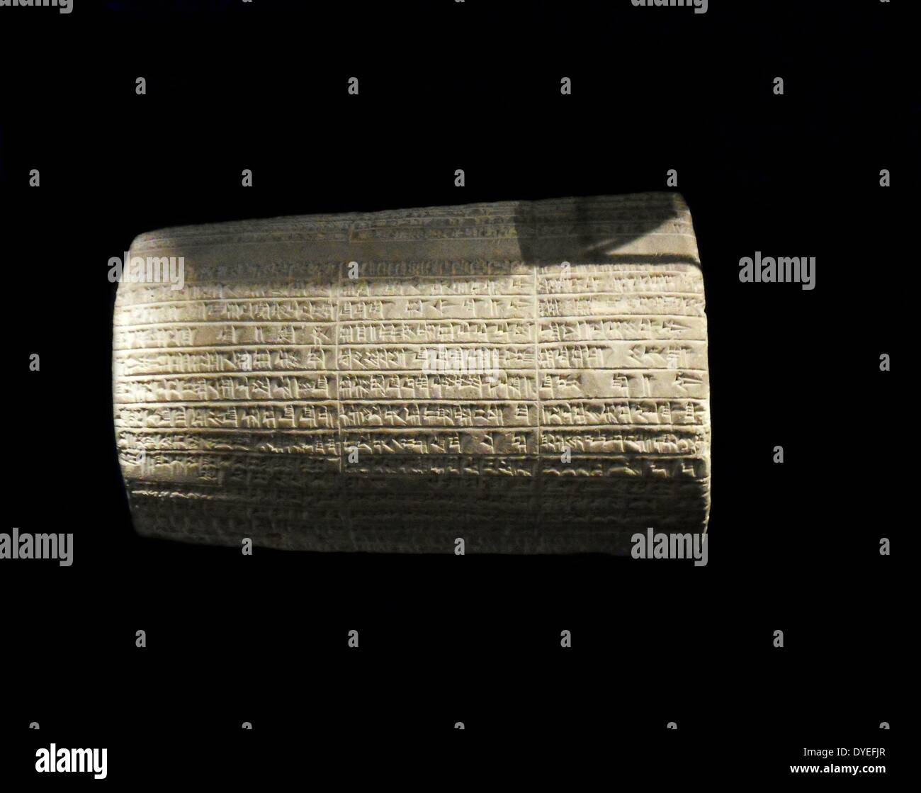 Limestone Cylinder Seal from the Persian Period 550 B.C. Stock Photo