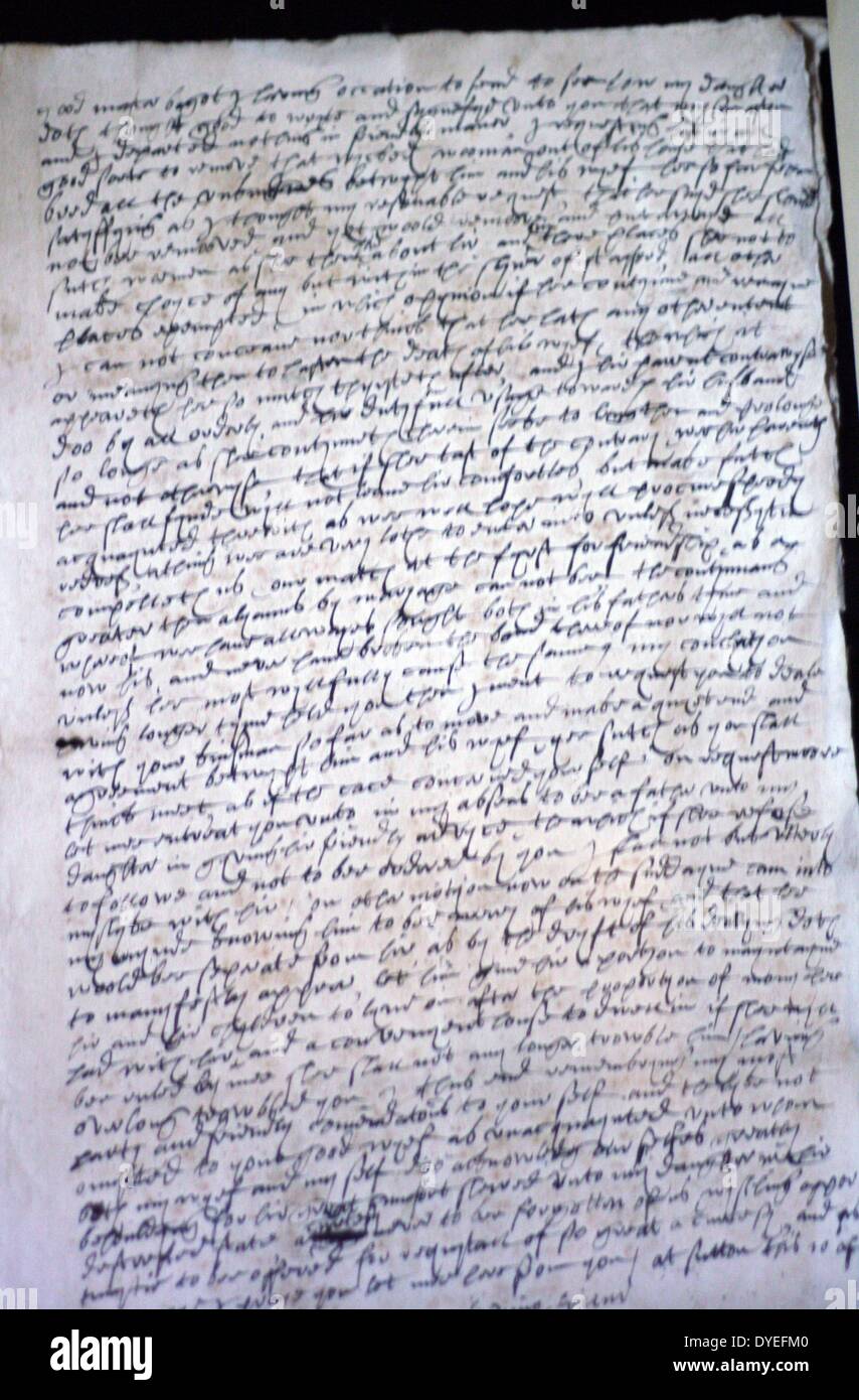 Manuscript titled 'A Passport in the Civil Wars' 1643. Sir William Waller Stock Photo
