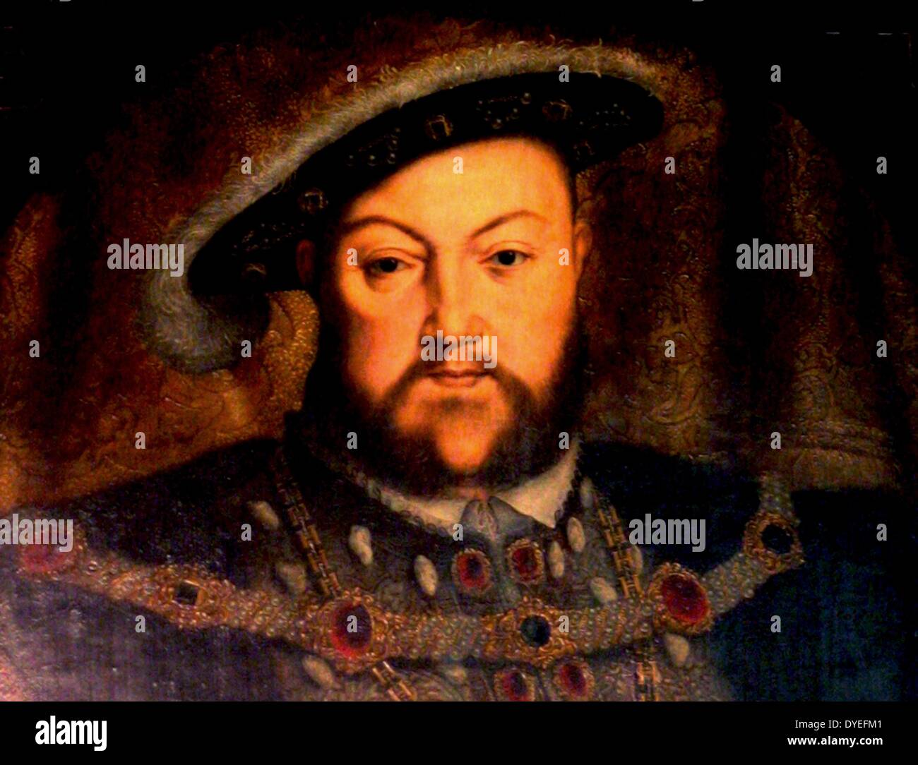 Portrait of Henry VIII by Hans Holbein 17th Century A.D. Stock Photo