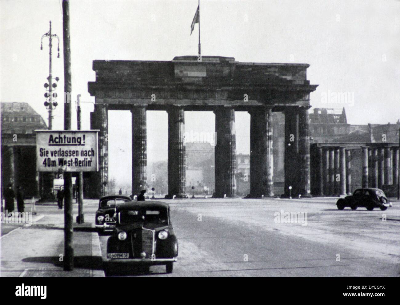 The Brandenburger Tor (German spelling), Berlin is a former city gate, rebuilt in the late 18th century as a neoclassical triumphal arch and now one of the most well known landmarks of Germany. Stock Photo