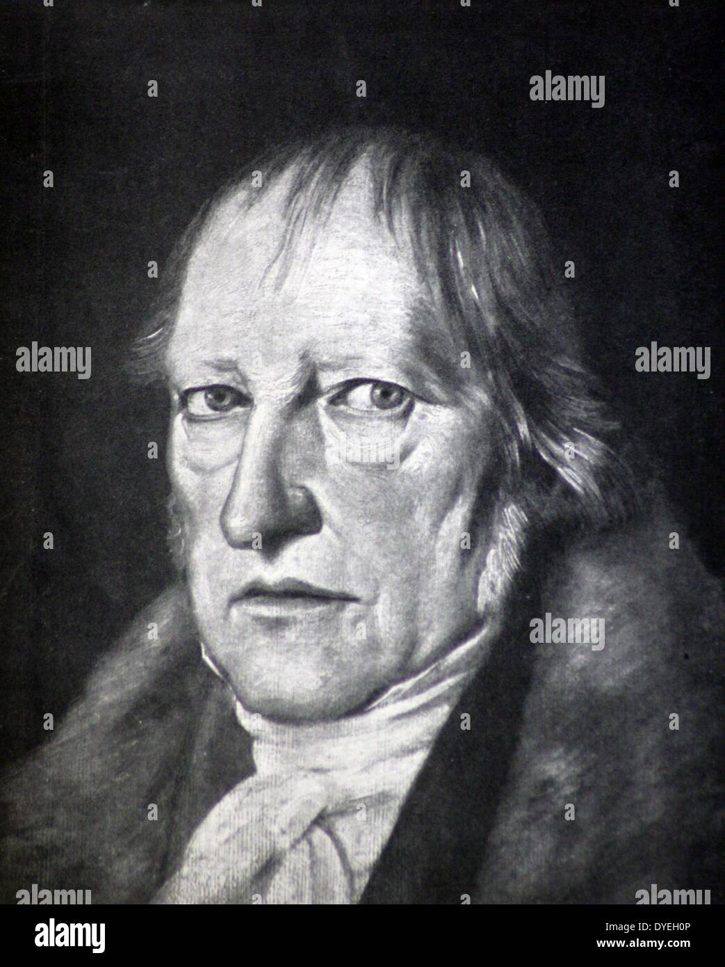 Georg Wilhelm Friedrich Hegel (1770-1831) was a German philosopher and a major figure in German idealism. His historicist and idealist account of reality revolutionized European philosophy and was an important precursor to Continental philosophy and Marxism. Stock Photo