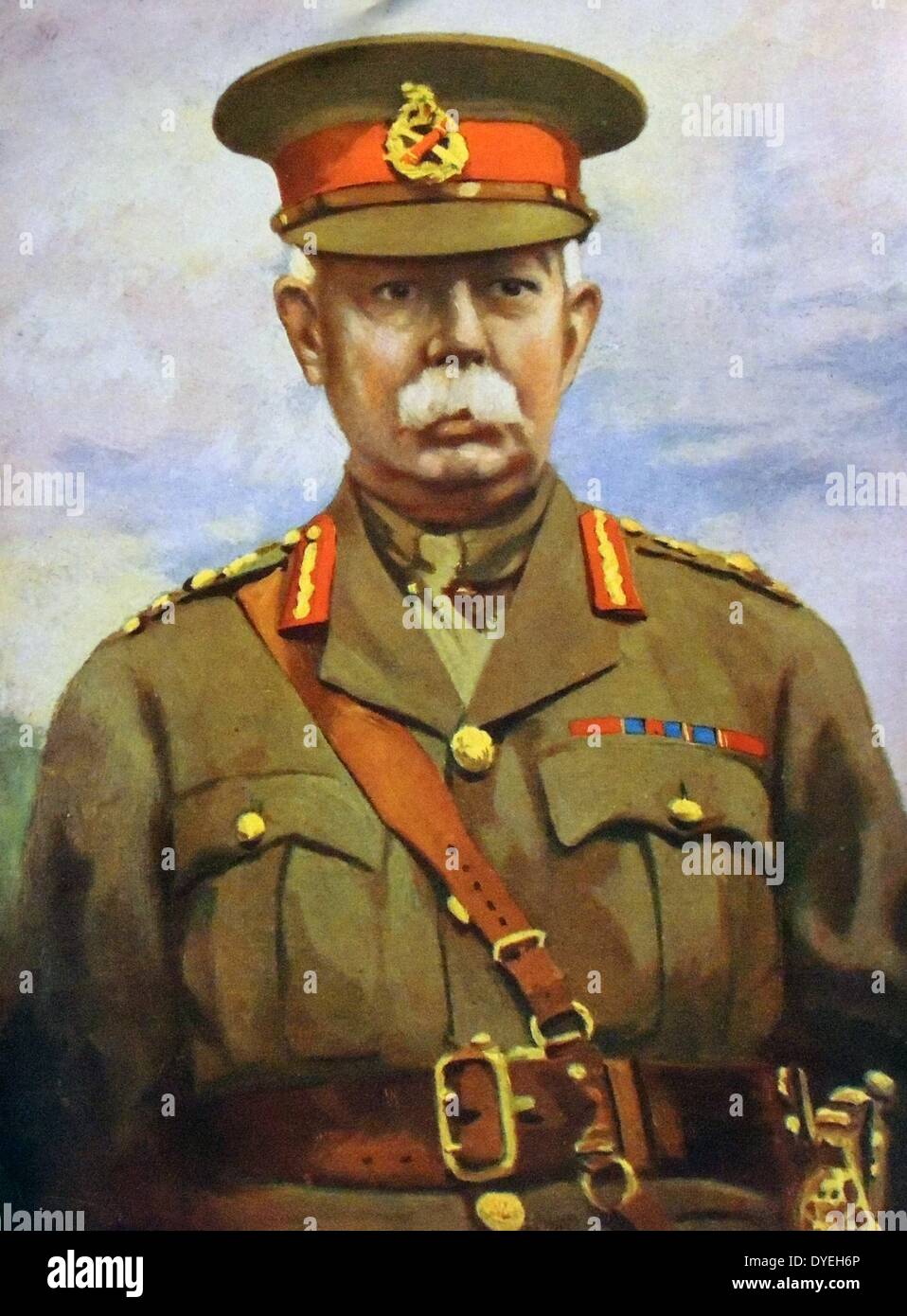 General Sir Herbert Charles Onslow Plumer (1857-1932), commanding the British Second Army. Born in Torquay. Educated at Eton, he entered the army in 1876 with a commission as a sub-lieutenant in the 65th Regiment of Foot. Stock Photo