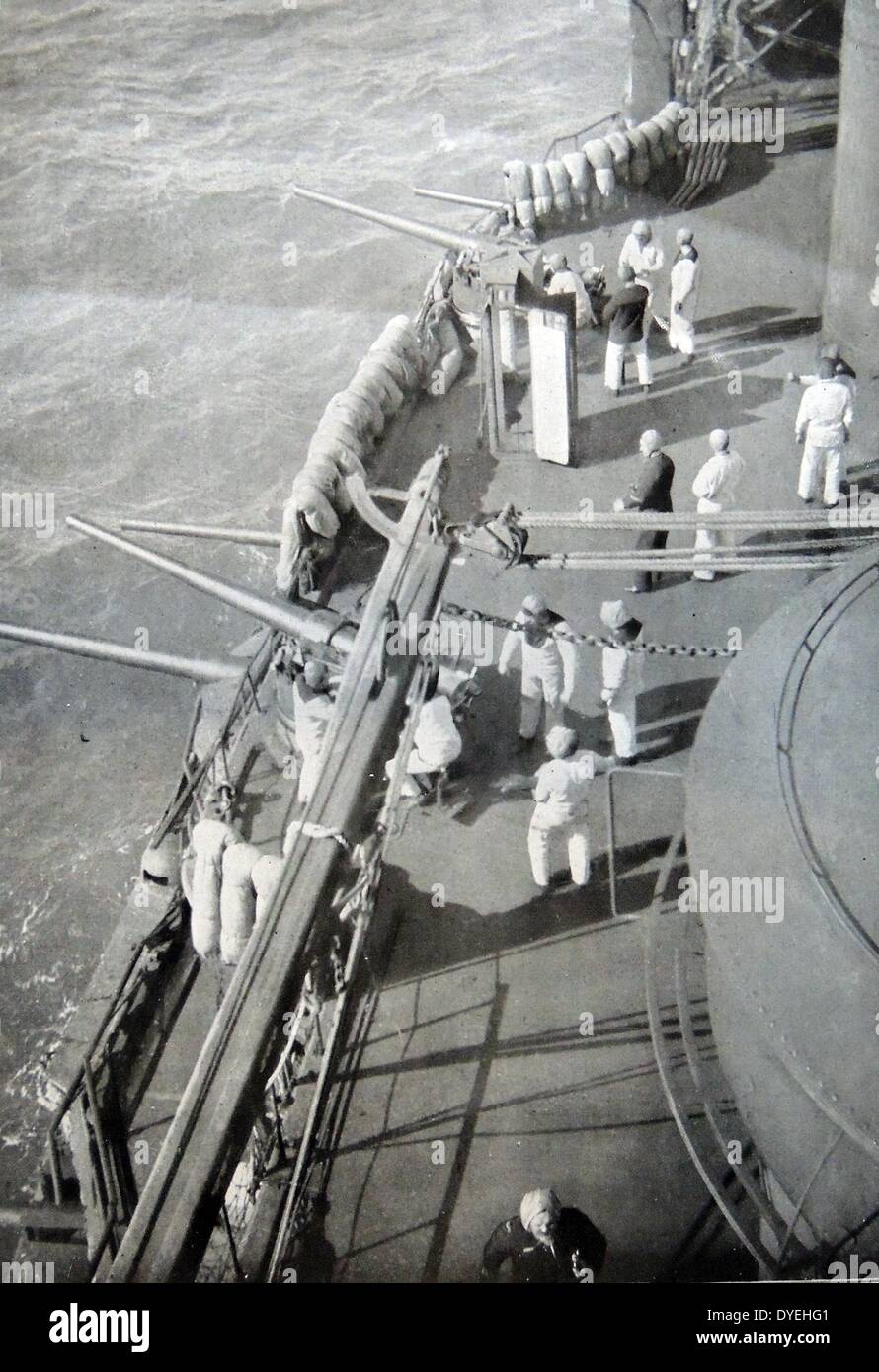 World War I - crew of a French battleship near gallipoli 1915 Stock Photo