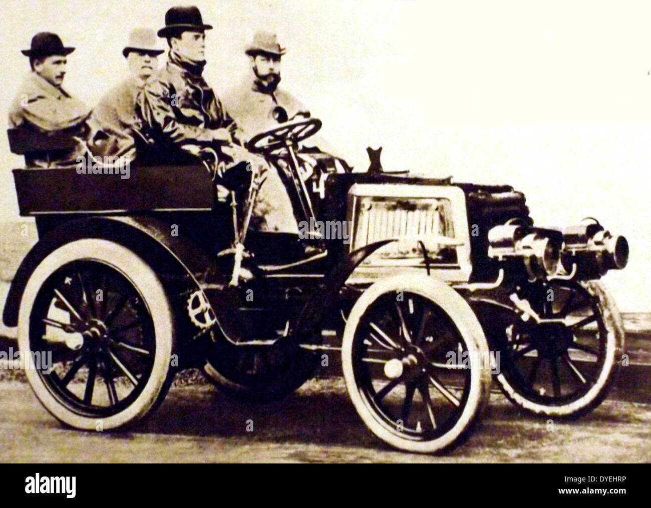 King George V of England in a Rolls-Royce car circa 1911 Stock Photo