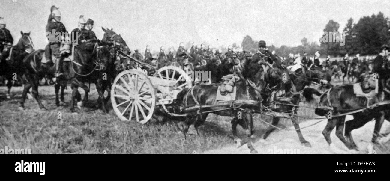 French cavalry during the preparations for battle. World War I circa 1914 Stock Photo