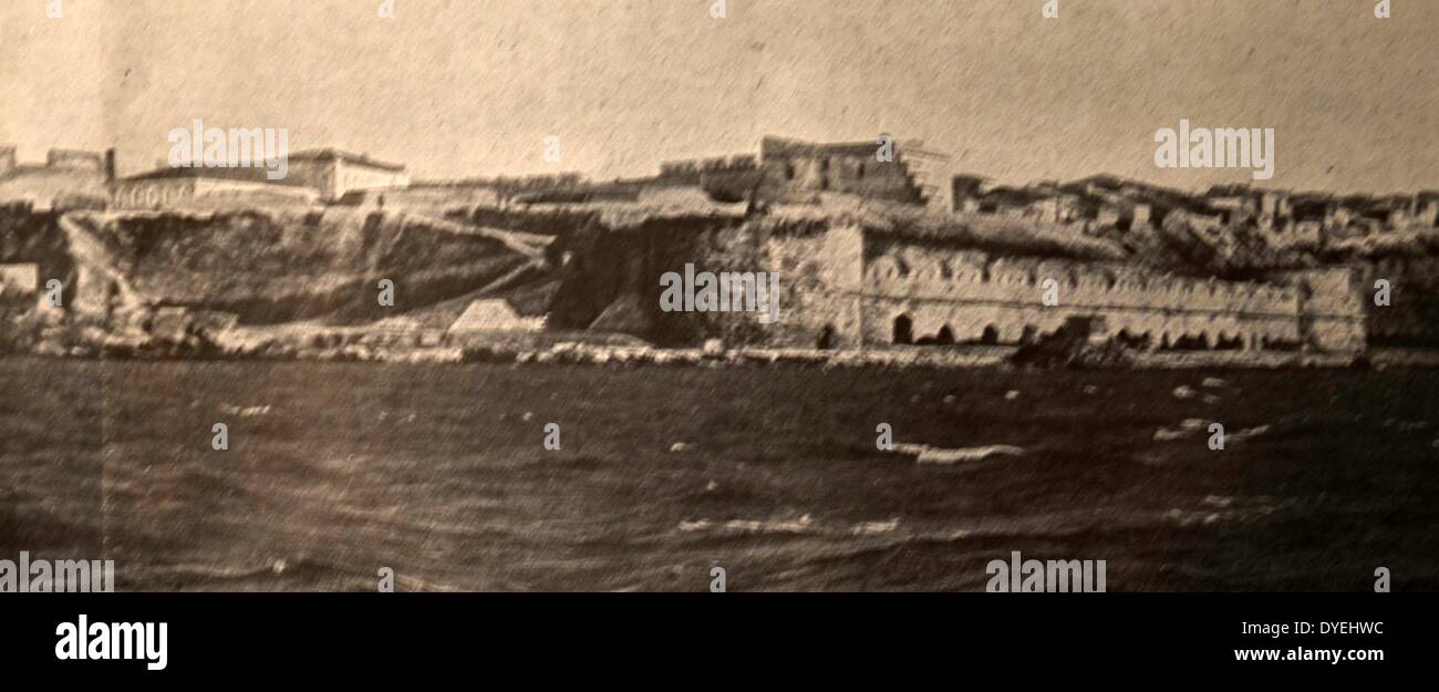 World War 1 - The South East end of the Dardanelles peninsula. The old fortifications Seddul-Bahr, a Turkish military base during WW1. 29th October 1914. Stock Photo