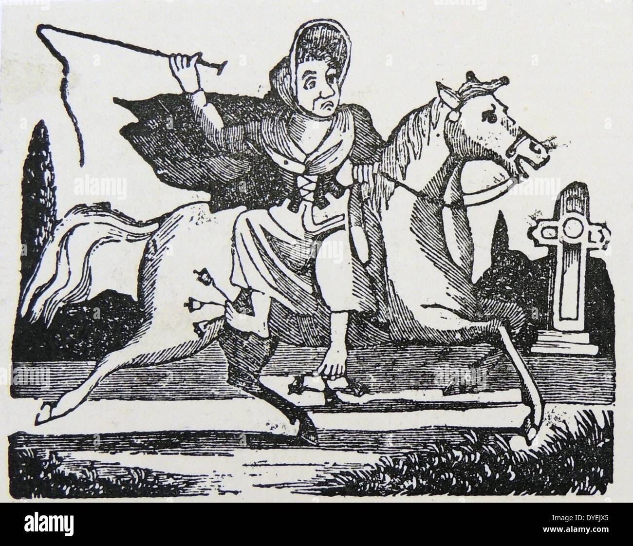 Ride a CockHorse to Banbury Cross'' Woodcut illustration from an