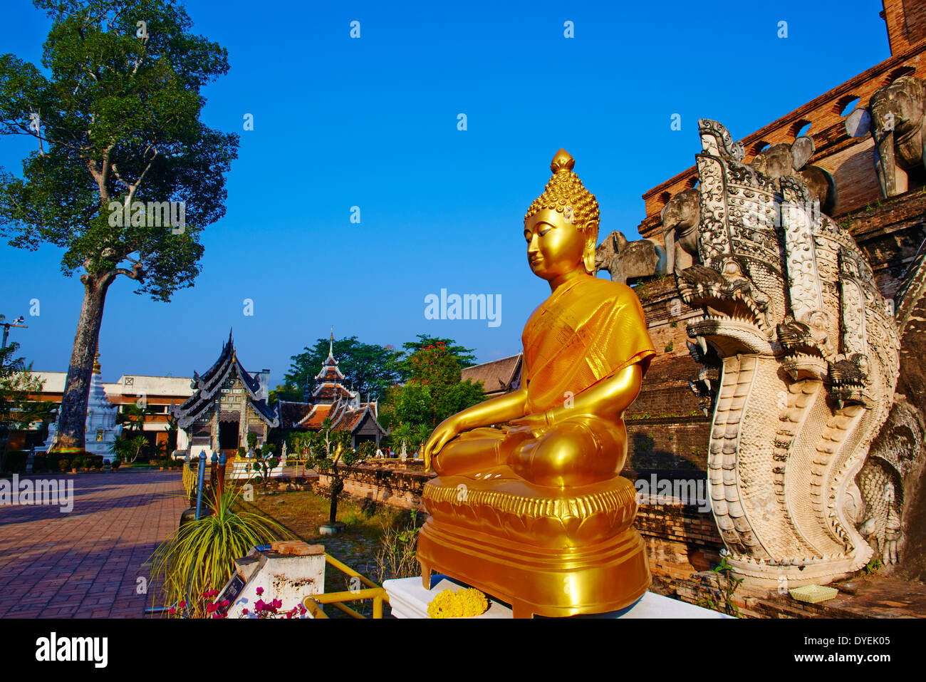 Thailand, Chiang Mai, Wat Chedi Luang Stock Photo