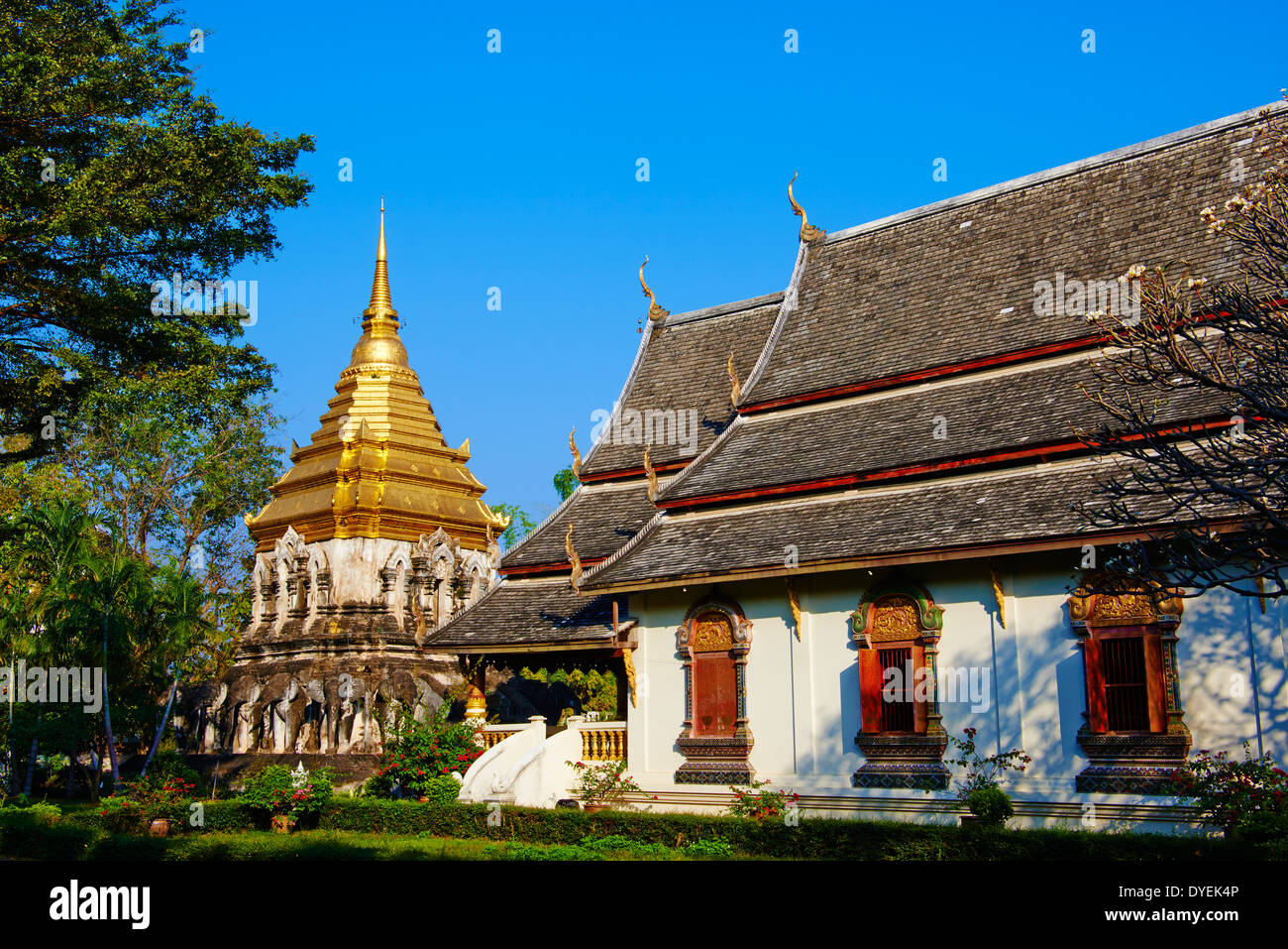 Thailand, Chiang Mai, Wat Chiang Mien Stock Photo