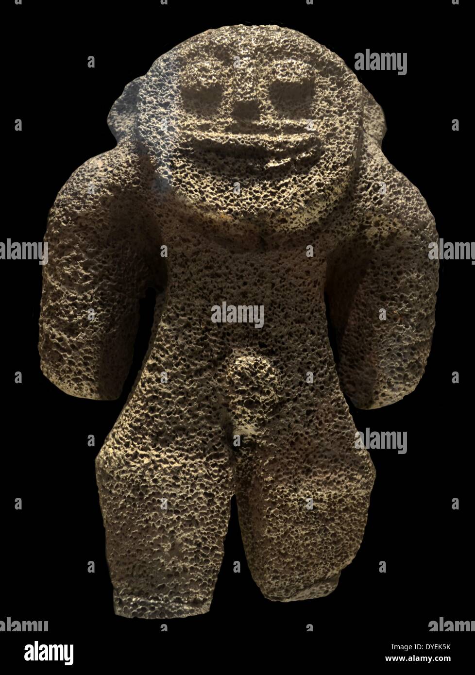 Hawaiian Stone Figure 'Ki'i' 1894. Stock Photo