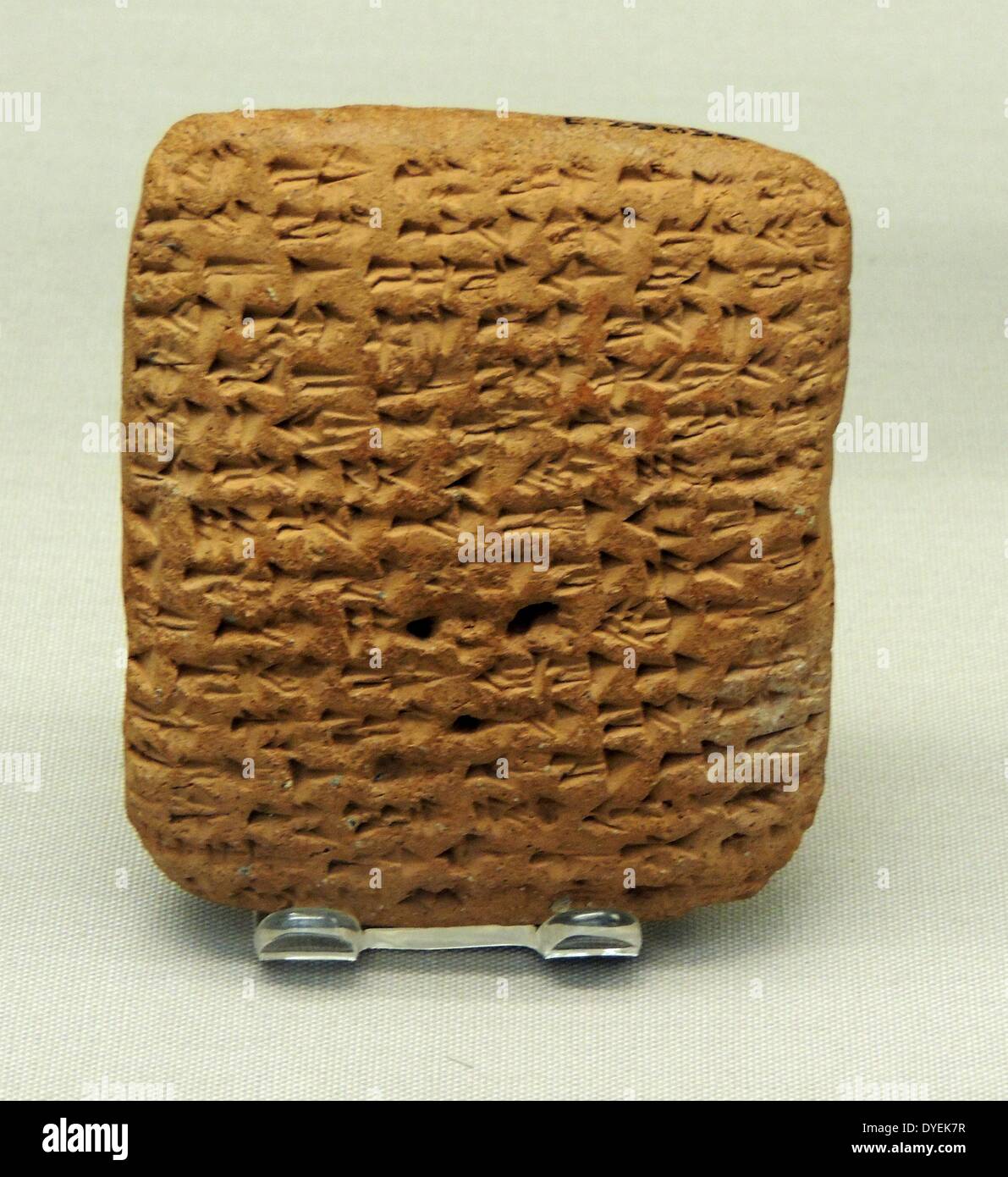 Inscribed Tablet Concerning the Export of Raw Glass to Egypt 1350 B.C. El- Amarna Stock Photo