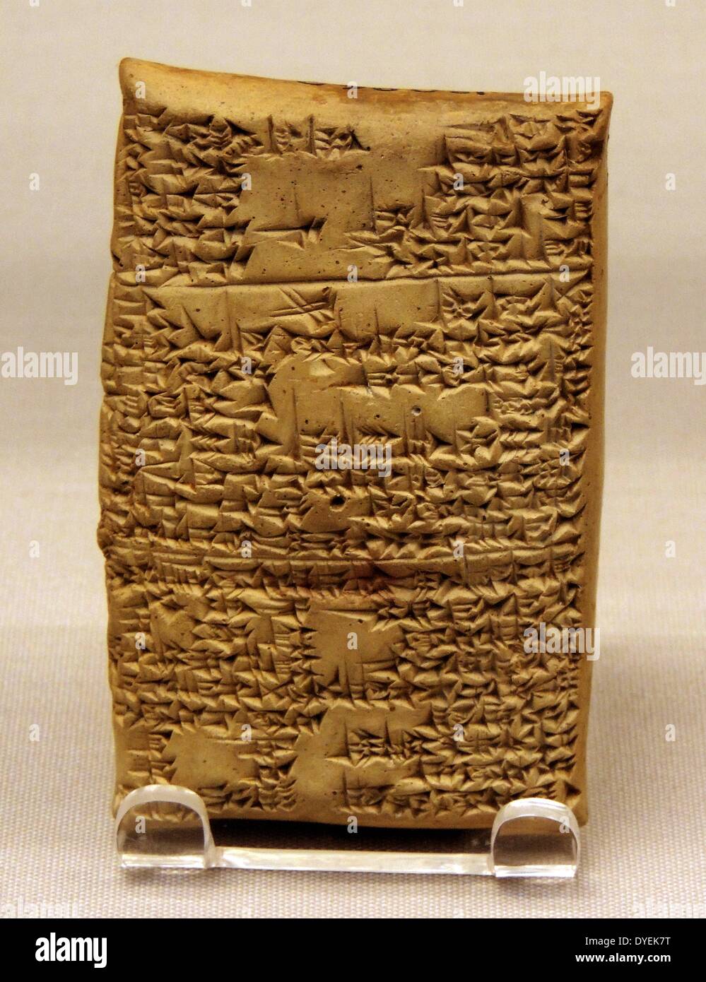 Inscribed Tablet Concerning the Export of Raw Glass to Egypt 1350 B.C. El- Amarna Stock Photo