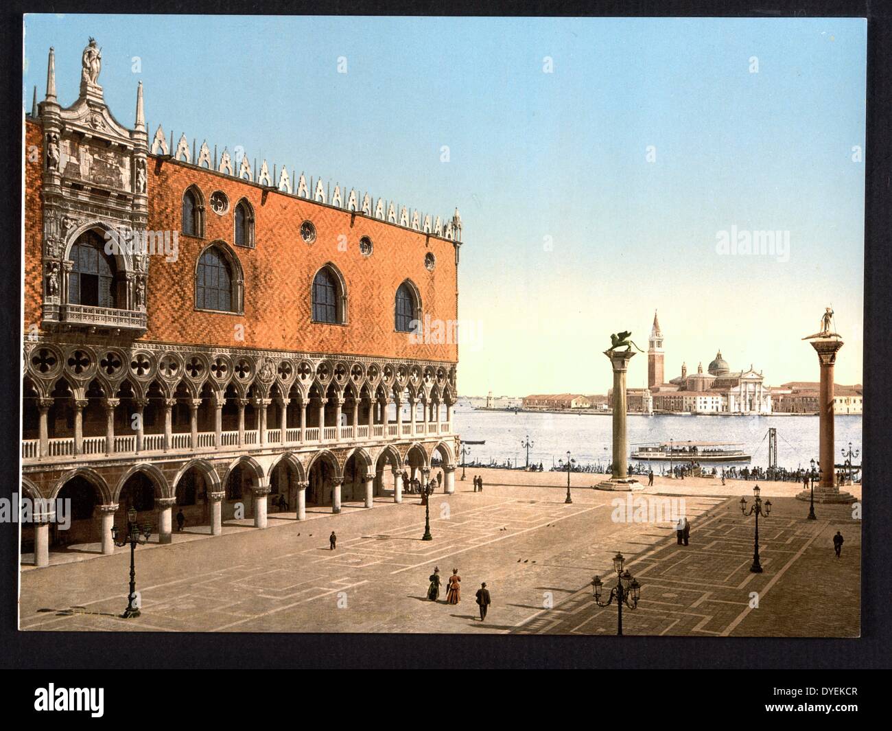 The Doges' Palace and the Piazzetta, Venice, Italy between 1890 and 1900. Stock Photo