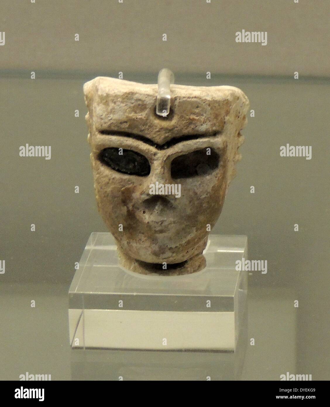 Female Faience Mask 1350 B.C. Was most likely attached to a wooden statue. Ur Stock Photo