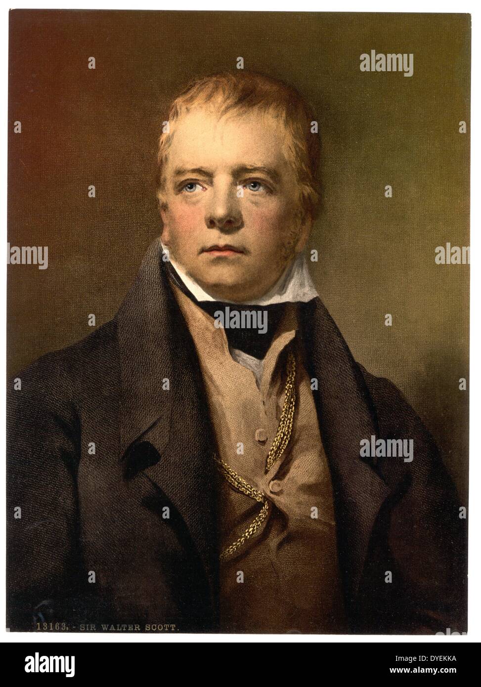 Portrait of Sir Walter Scott between 1890 and 1900. Stock Photo