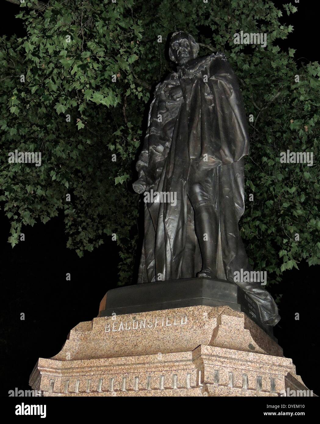Statue of Prime Minister Benjamin Disraeli London. 2014 Stock Photo