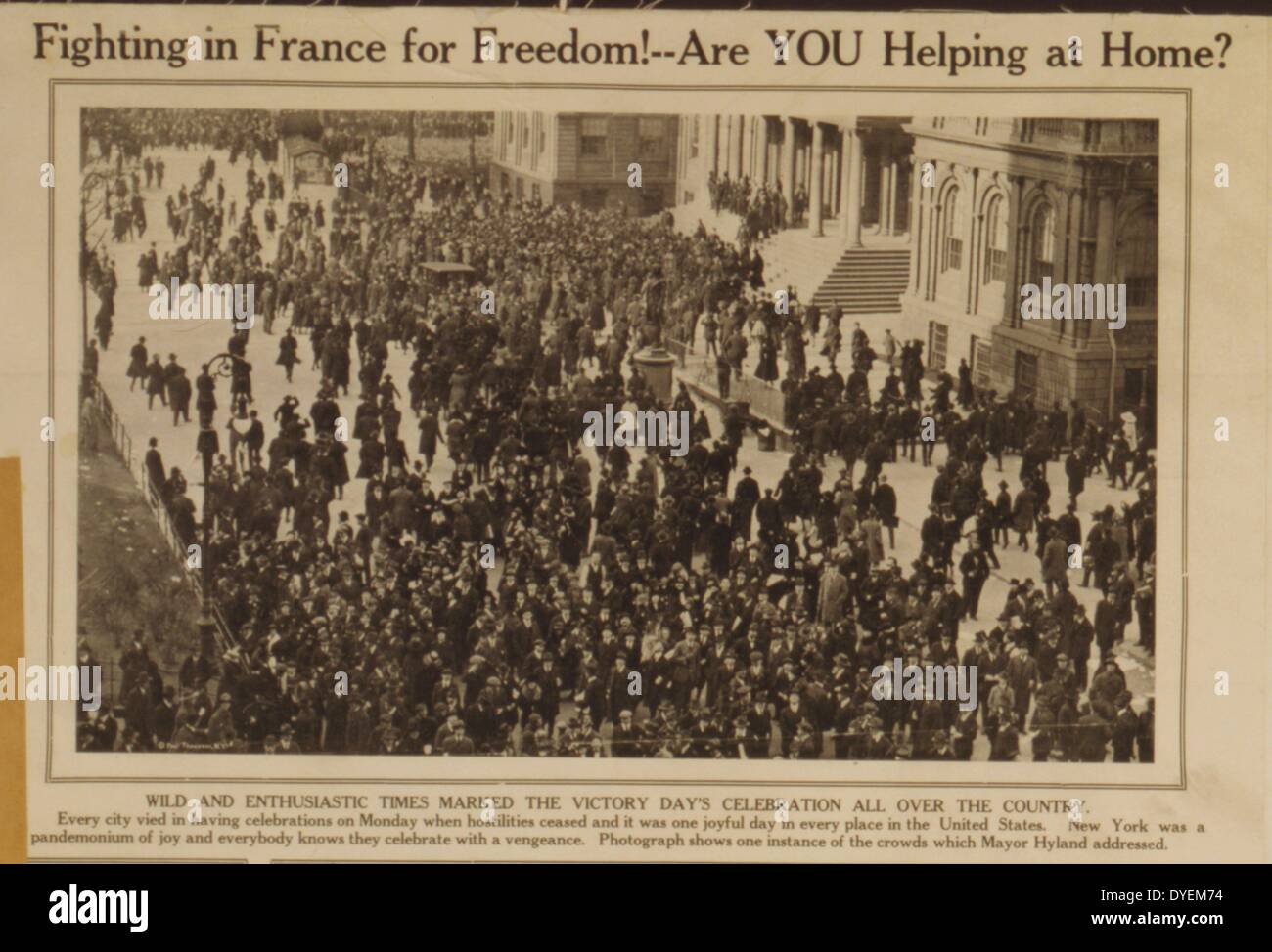 Fighting in France for freedom! Are you helping at home? a series of photographs published in the Illustrated Current News, [1918]. Stock Photo