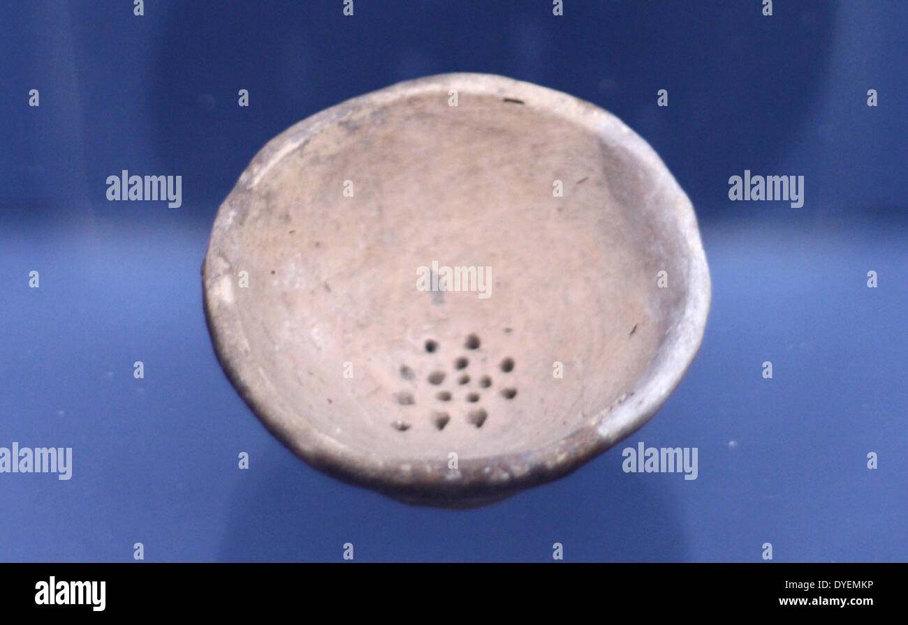 clay Sieves or strainers were used in cooking and beer preparation in ancient Iraq. Excavated at