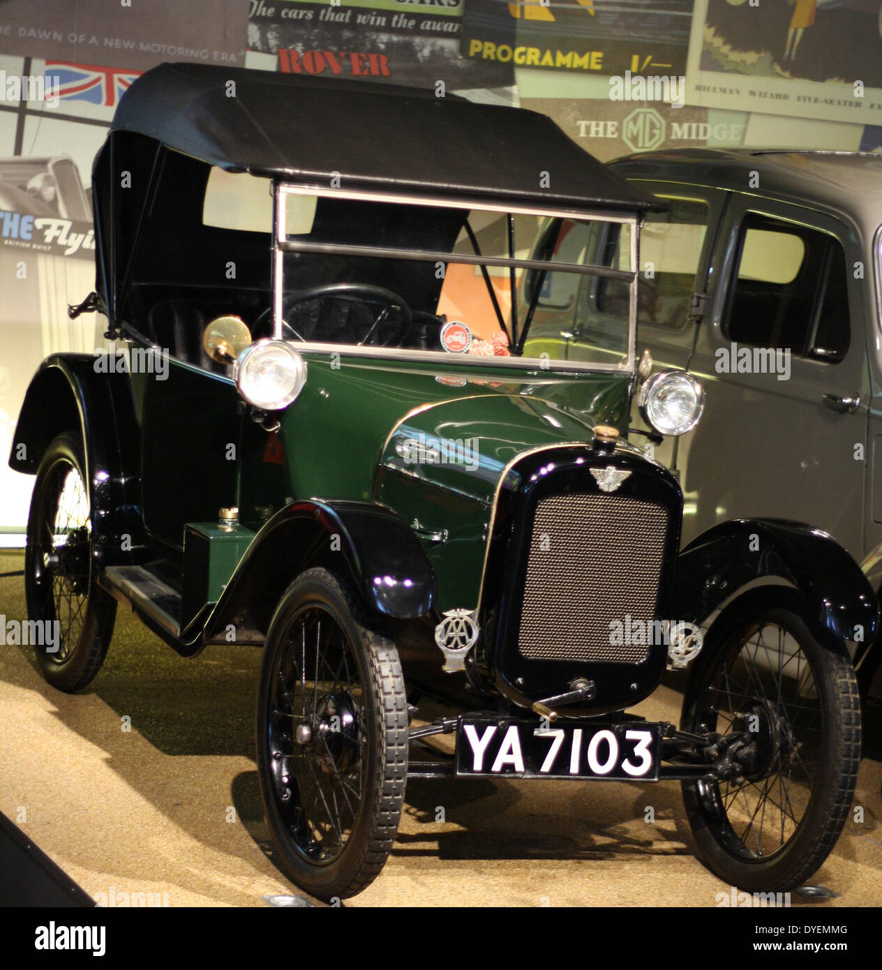 Austin Seven car 1923. This British automobile was an affordable family touring car with a top speed of 50 miles per hour. Stock Photo