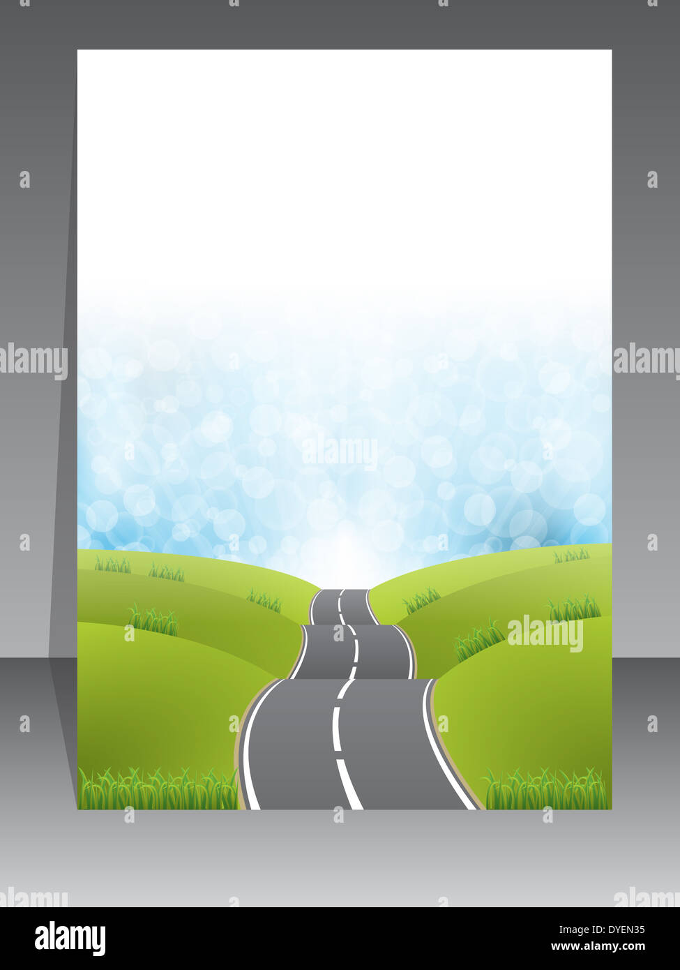 Abstract brochure design with road background and place for text Stock ...