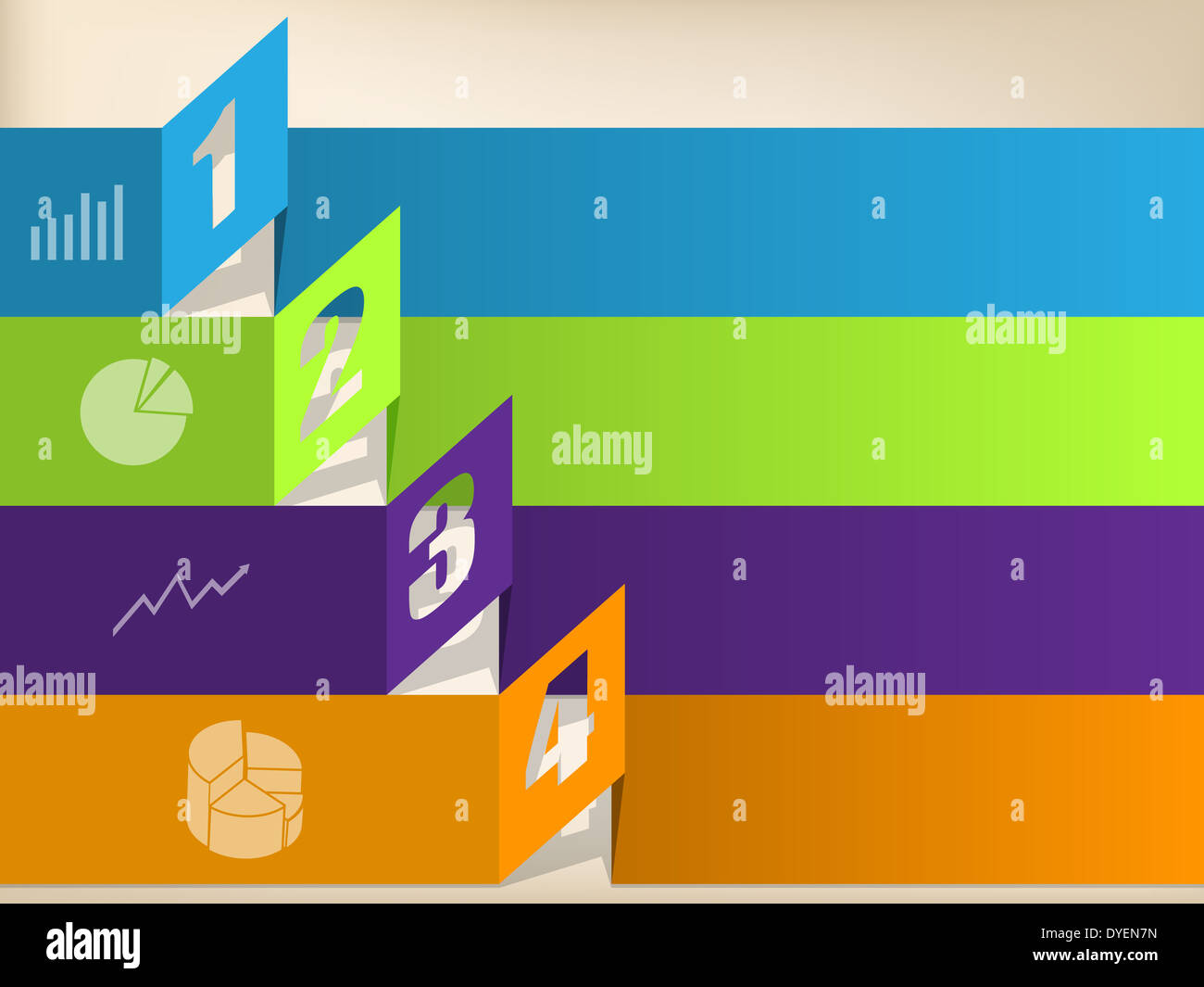 Infographic design with color origami shapes and chart elements Stock ...