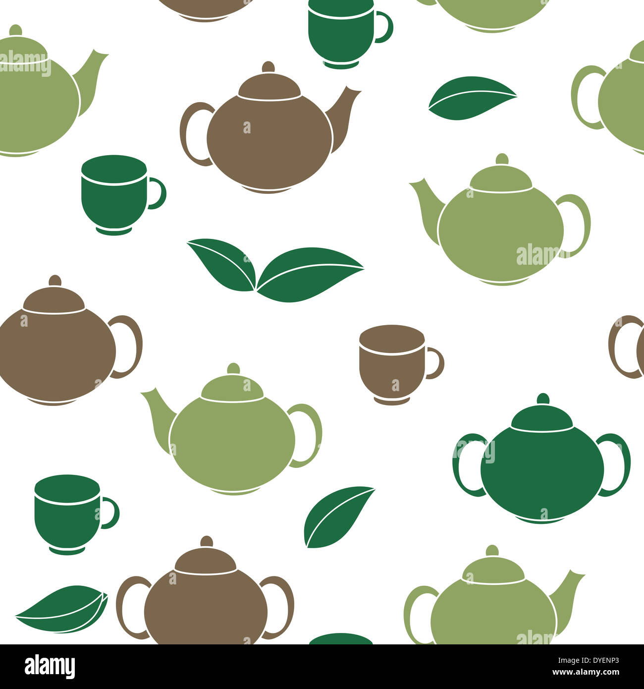 Tea Seamless Pattern Background Vector Illustration Stock Photo - Alamy