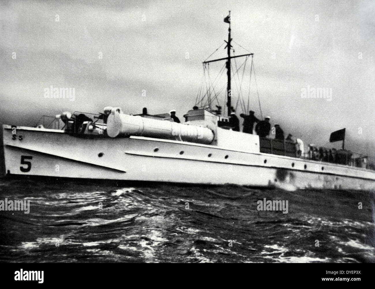patrol boat of the  German navy in the North sea during re-armament by Germany under the Nazi's in 1934 Stock Photo