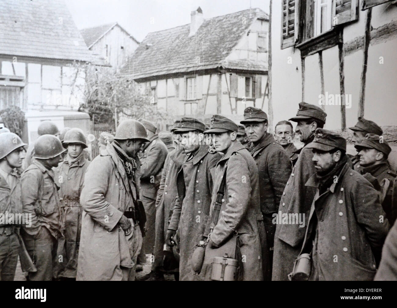 World war Two: German prisoners of war in the Alsace Lorraine region 1944 Stock Photo