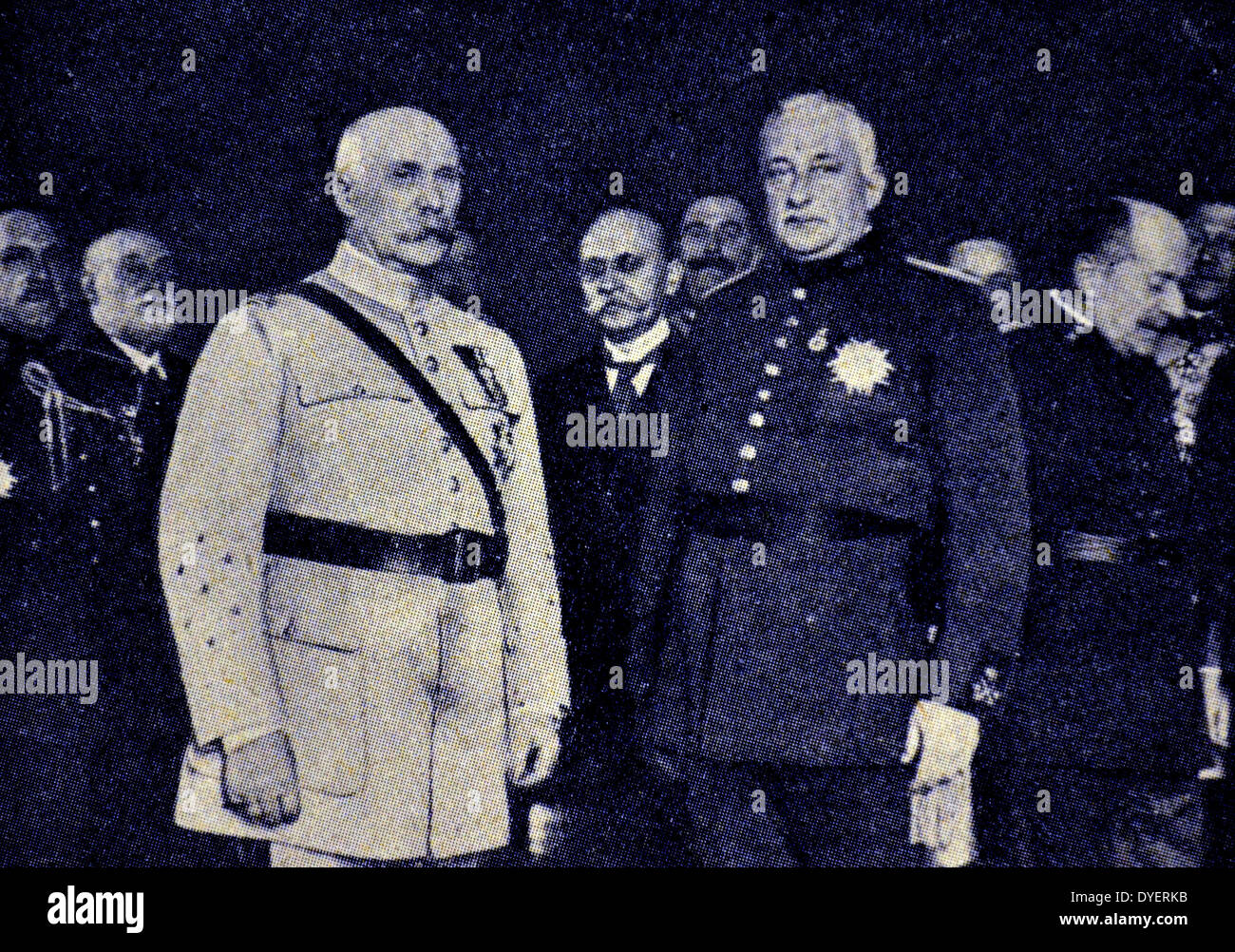 Marshal Petain in Madrid with the Dictator Prima de Rivera Stock Photo